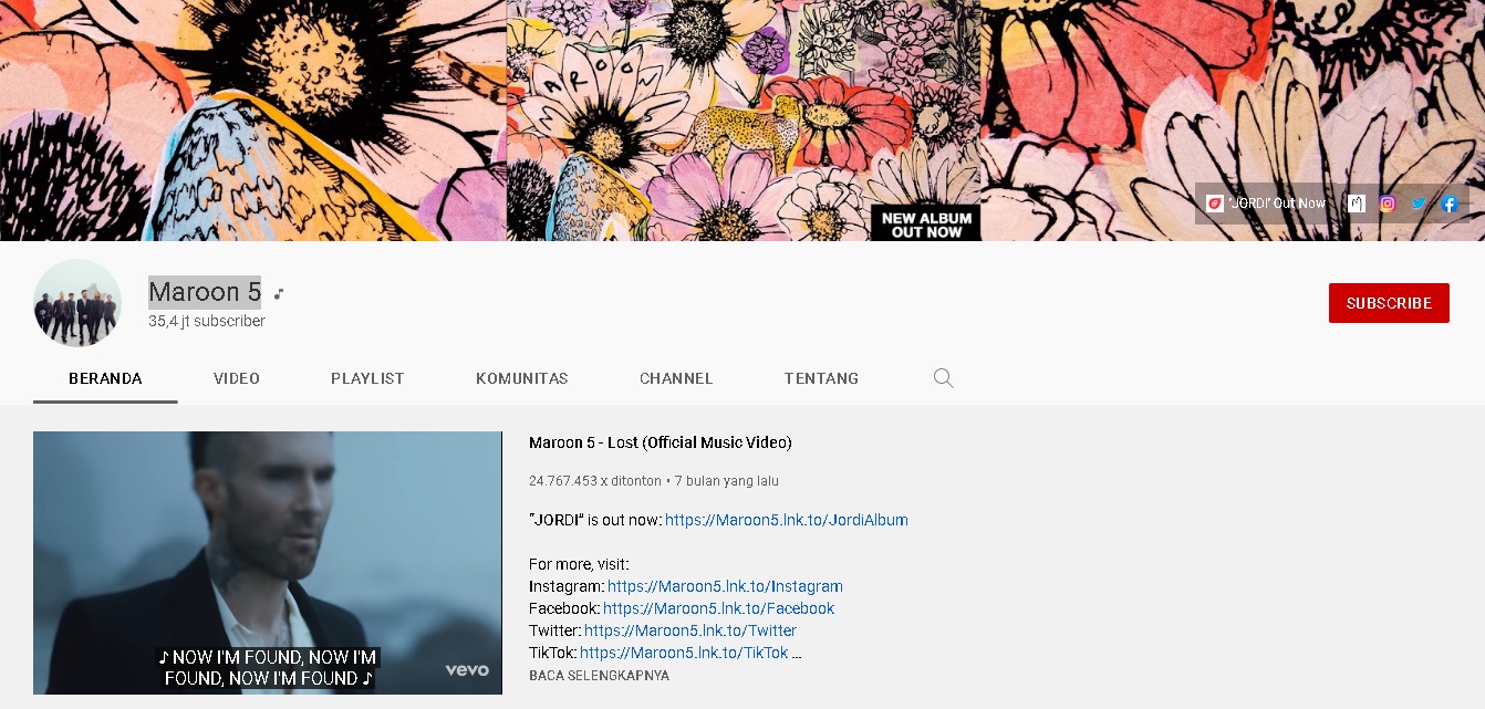 Maroon 5 Official Youtube Channel (Music, Audio, Lyrics, Karaoke) Videos